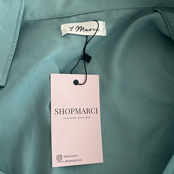 Chic Light Blue Long-Sleeve Dress - Picture 3 of 5